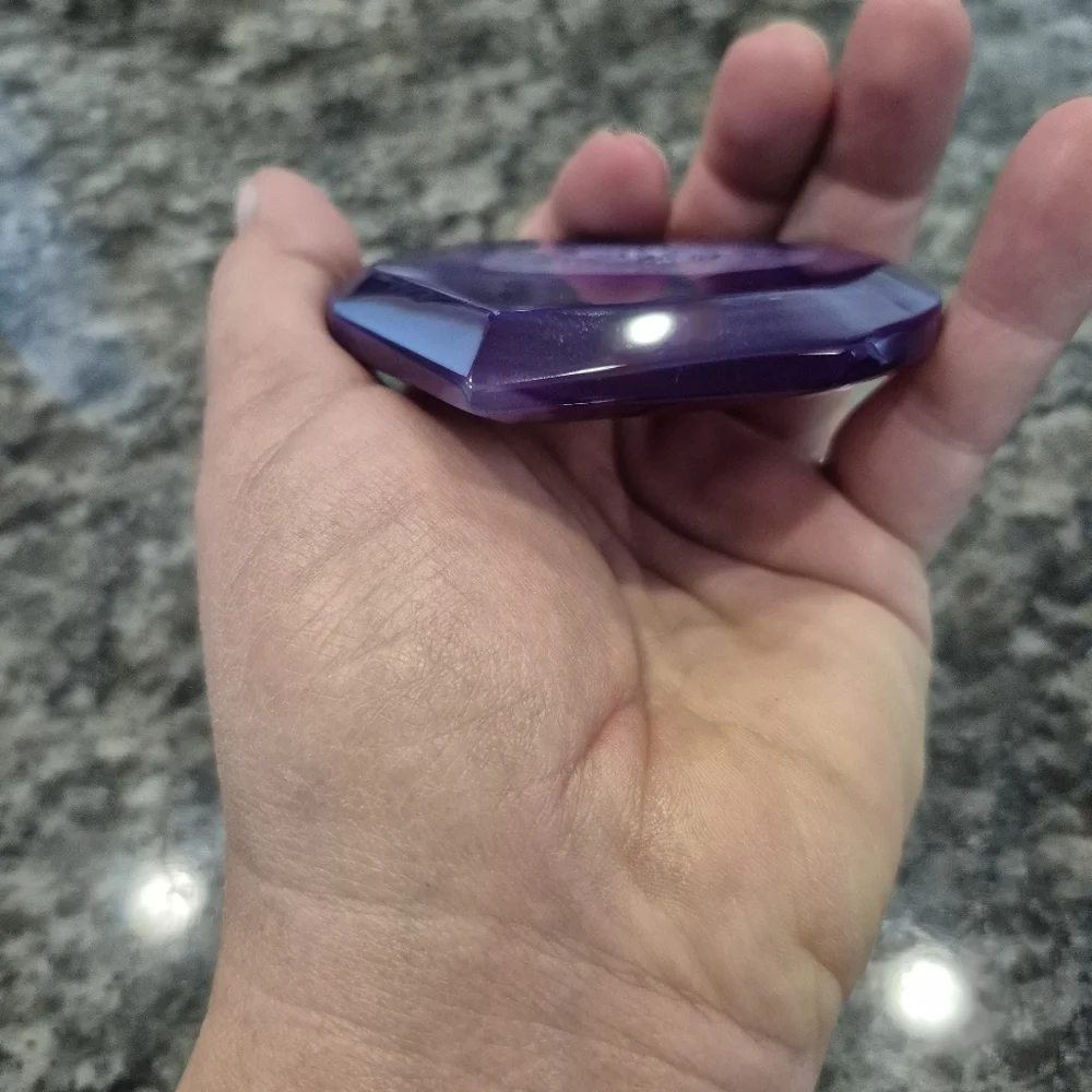 Purple Agate Natural Druzy Quartz Crystal Heart New #2 - Picture 6 of 7